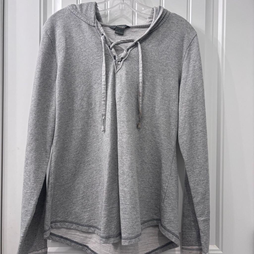 Natural Reflections Heather Gray Lace-Up Hoodie